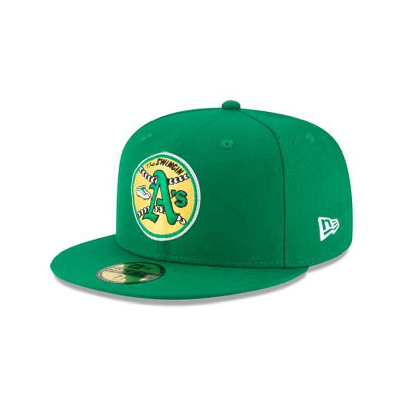 MLB Oakland Athletics 1971 Cooperstown Wool 59Fifty Fitted (YQF2686) - Green New Era Caps